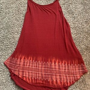 Red high neck tank